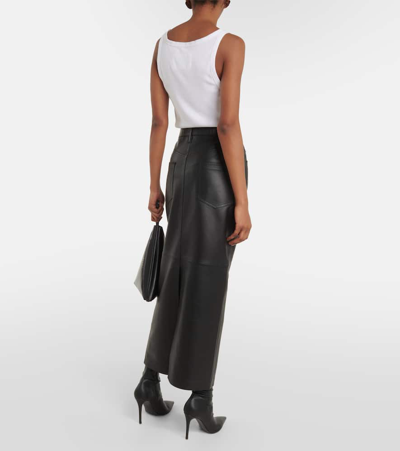 Wardrobe.nyc Leather Maxi Column Skirt In Black