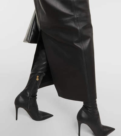 Wardrobe.nyc Leather Maxi Column Skirt In Black