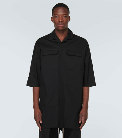 Shop Rick Owens Magnum Tommy Cotton-blend Poplin Shirt In Black