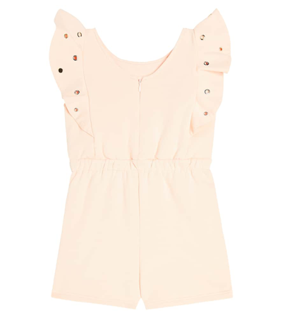 Shop Chloé Kids Cotton Playsuit In Pink