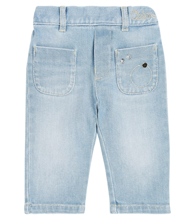 Shop Chloé Kids Baby Jeans In White