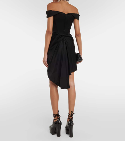 Shop Vivienne Westwood Off-shoulder Bustier Crêpe Minidress In Black