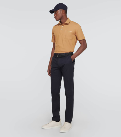 Zegna Poloshirt Mit Aufgesetzter Tasche In Beige