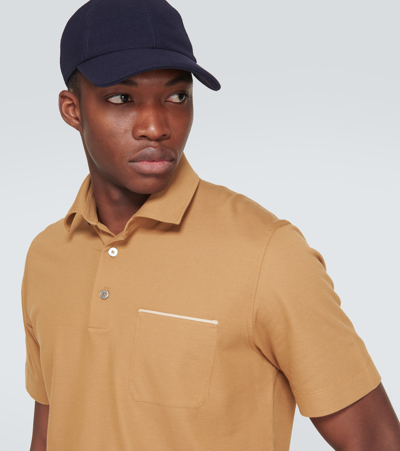 Zegna Poloshirt Mit Aufgesetzter Tasche In Beige