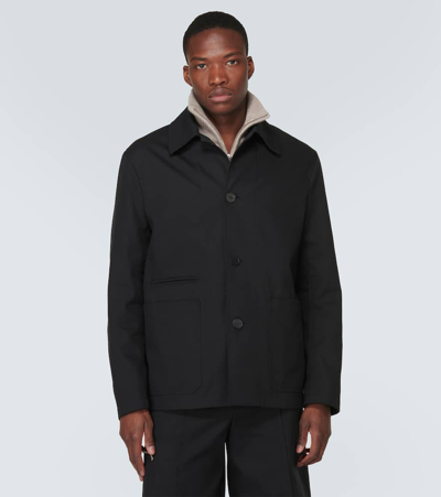 Shop Lanvin Cotton-blend Jacket In Black