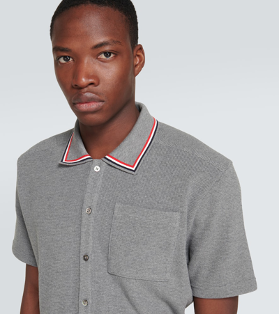 Shop Thom Browne Cotton Polo Shirt In Grey