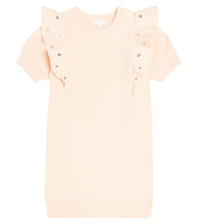 Shop Chloé Kids Cotton Dress In Pink