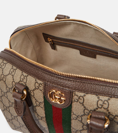 Shop Gucci Ophidia Gg Medium Canvas Tote Bag In Beige