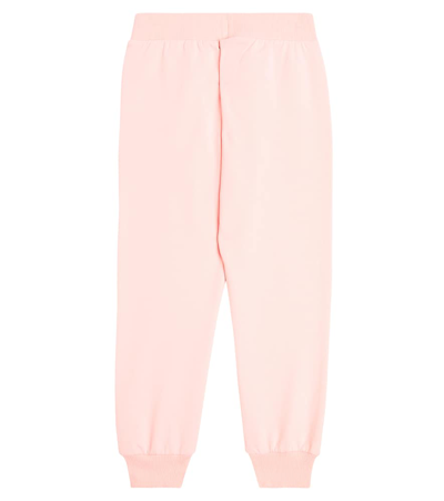 Shop Moschino Logo Cotton-blend Jersey Sweatpants In Pink