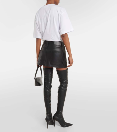 Wardrobe.nyc Micro Leather Miniskirt In Black