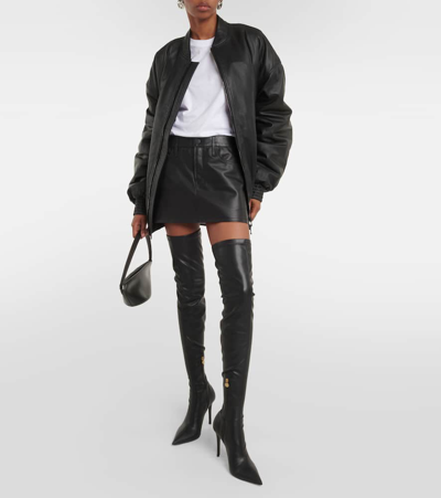 Wardrobe.nyc Micro Leather Miniskirt In Black