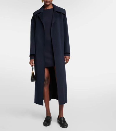 Max Mara Eridani Long Sleeve Wool Sweater Dress In Blue