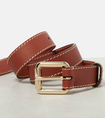 Shop Chloé Leather Belt In Brown
