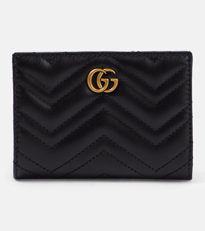 Shop Gucci Gg Marmont Matelassé Leather Wallet In Black