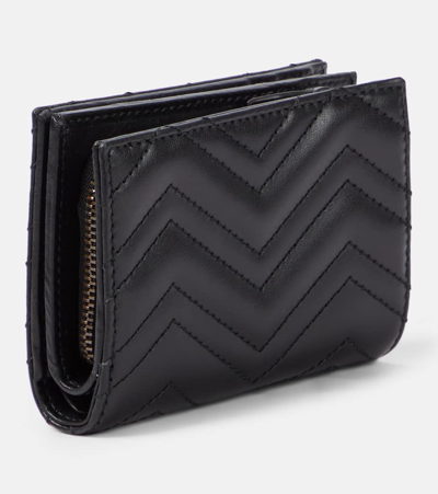 Shop Gucci Gg Marmont Matelassé Leather Wallet In Black