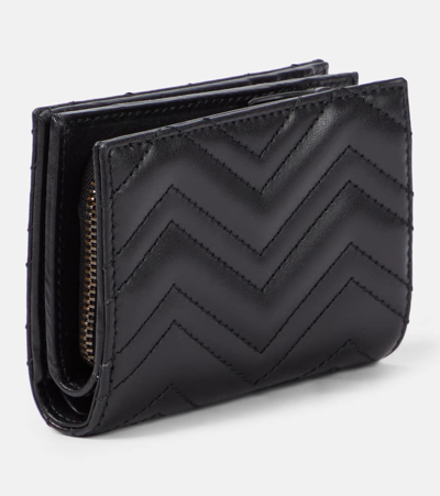 Gucci Gg Marmont Matelassé Leather Wallet In Black