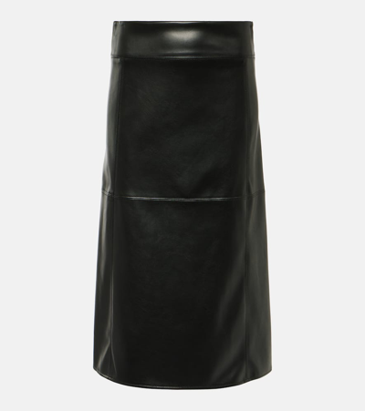 Shop 's Max Mara Rimini Faux Leather Midi Skirt In Black