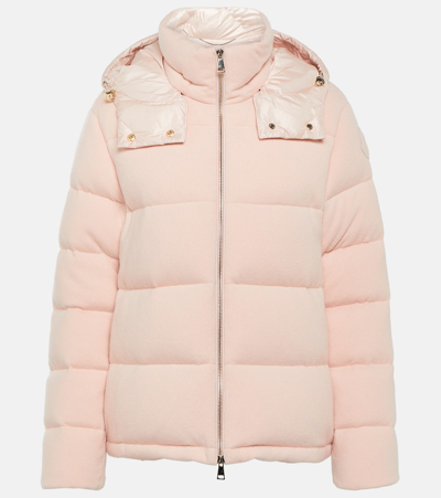 Shop Moncler Arimi Wool And Cashmere Down Jacket In Pink