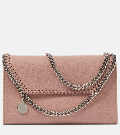 Shop Stella Mccartney Falabella Mini Faux Leather Shoulder Bag In Pink