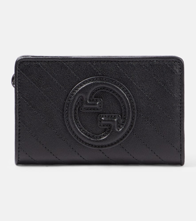 Shop Gucci Blondie Leather Wallet In Black