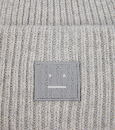 Acne Studios Pansy Ribbed-knit Wool Beanie In Grey