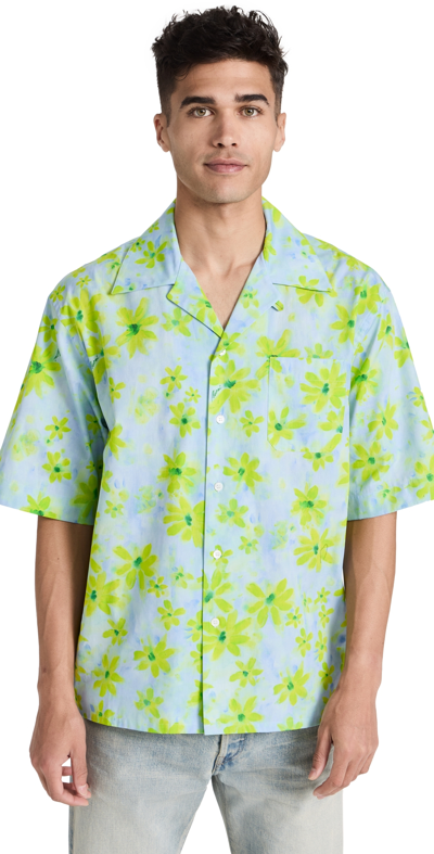 Shop Marni Short Sleeve Shirt Aquamarine