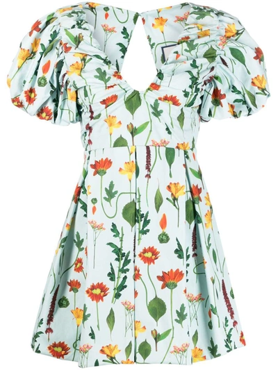 Shop Agua By Agua Bendita Printed Cotton Short Dress In Multicolour