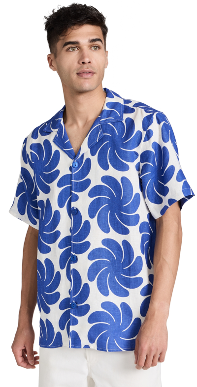 Shop Oas Cuba Linen Shirt Nebula