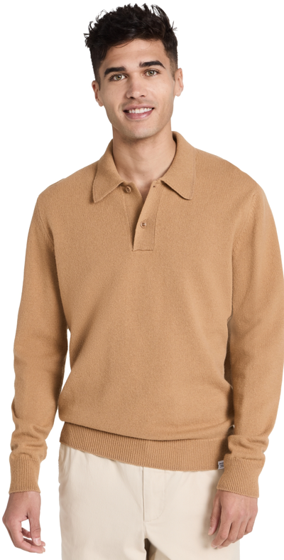 Shop Norse Projects Marco Merino Lambswool Polo Camel