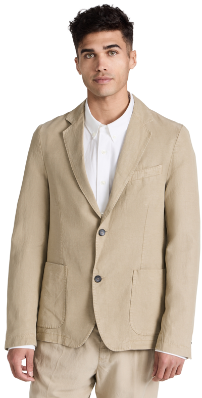 Shop Officine Generale Nehemiah Garment Dye Blazer Almond Beige