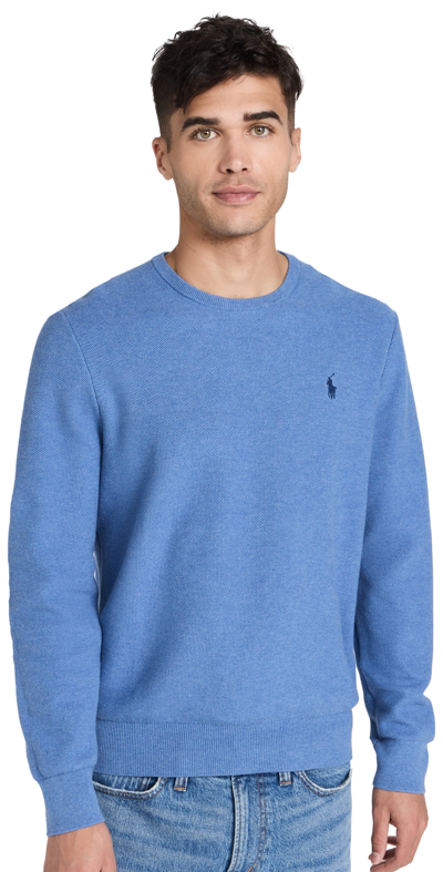 Shop Polo Ralph Lauren Cotton Pullover Sweater Blue Stone Heather