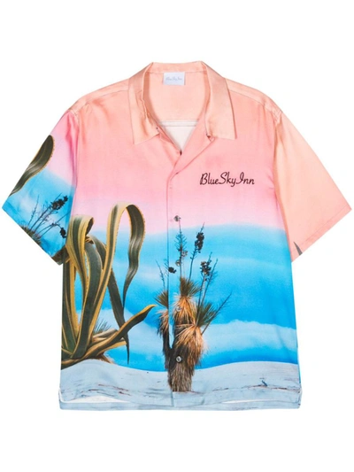 Shop Blue Sky Inn Printed Viscose Shirt In Pink