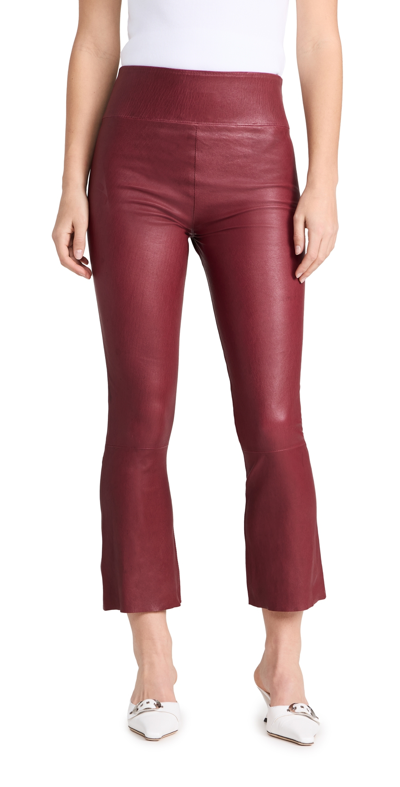 Shop Sprwmn Crop Flare Pants Crimson
