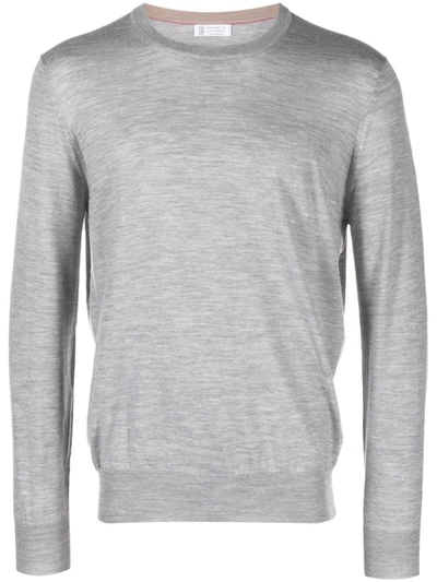 Shop Brunello Cucinelli Light Wool Sweater In Light Grey