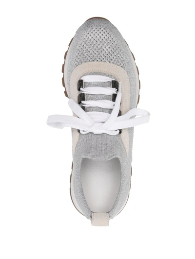 Shop Brunello Cucinelli Low-top Sneakers In Light Grey