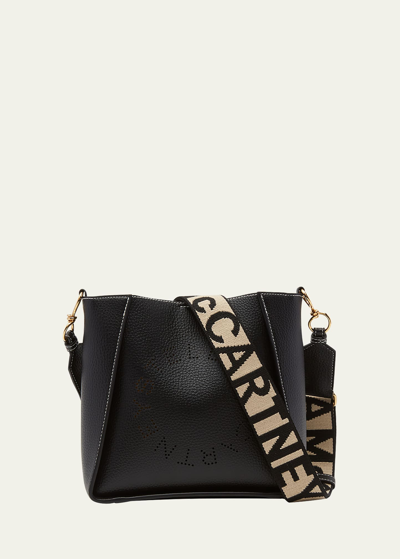 Shop Stella Mccartney Perforated Logo Faux-leather Shoulder Bag In 6900 Ballet Pink