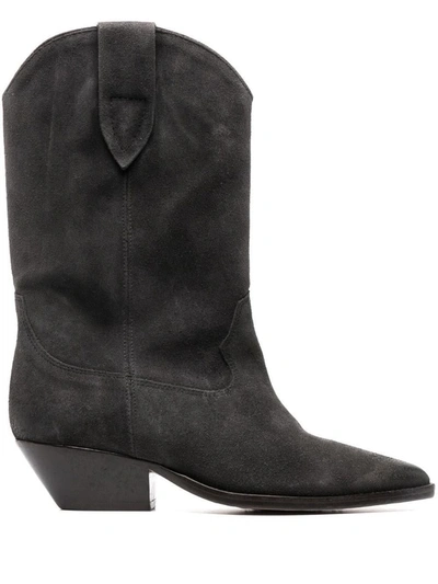 Shop Isabel Marant Duerto Leather Ankle Boots In Black