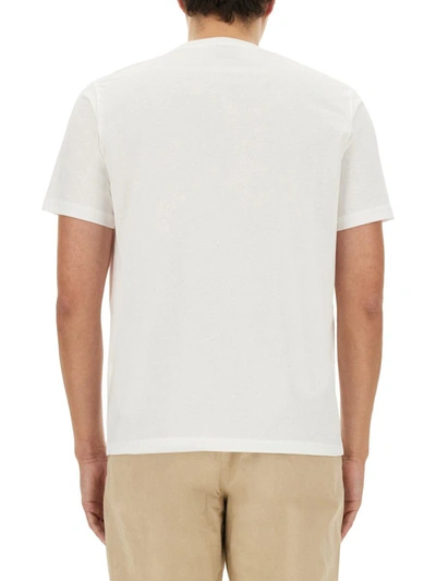 Shop Ps By Paul Smith Ps Paul Smith Skull Stripe Print T-shirt In White