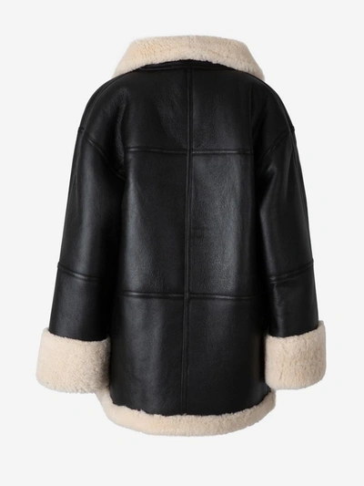 Shop Totême Signature Leather Jacket In Front On-seam Slip Pockets