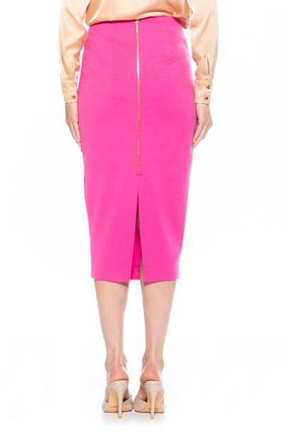 Shop Alexia Admor Jacki Pencil Midi Skirt In Hot Pink