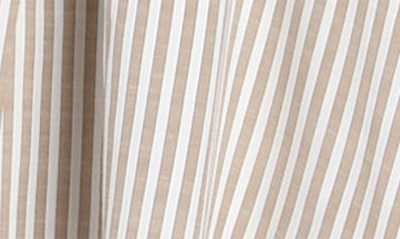 Shop Max Studio Yarn Dye Stripe Short Sleeve Top In Taupe Black Framed Stripe