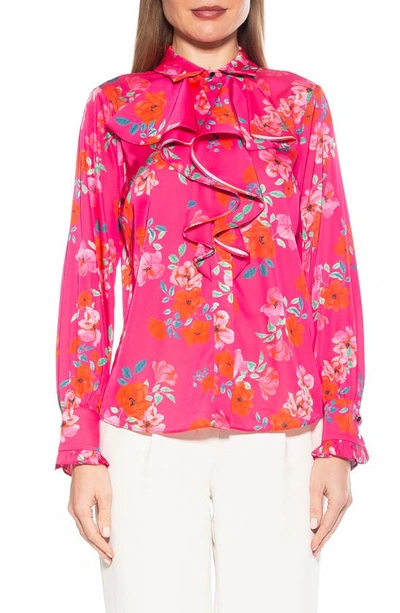 Shop Alexia Admor Ruffle Point Collar Blouse In Pink Floral