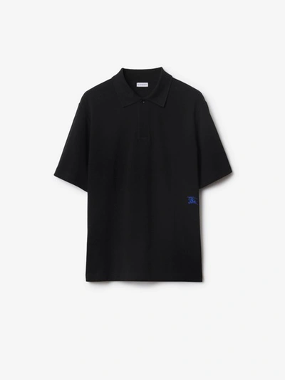 Shop Burberry Cotton Polo Shirt In Black