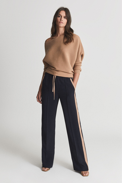 Shop Reiss Lorna - Camel Asymmetric Knitted Top, Uk X-small
