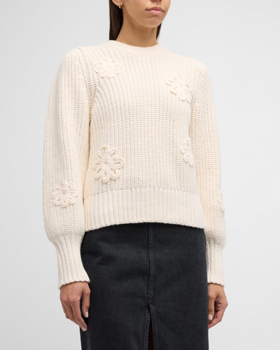 Shop Rails Romy Floral Applique Sweater In Ivory Crochet Dai
