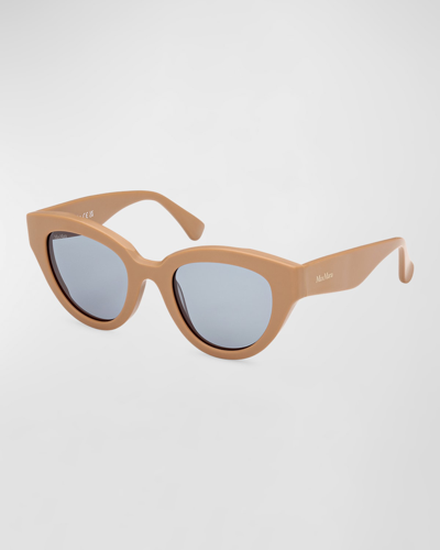 Shop Max Mara Glimpse1 Acetate Cat-eye Sunglasses In Shiny Camel Horn