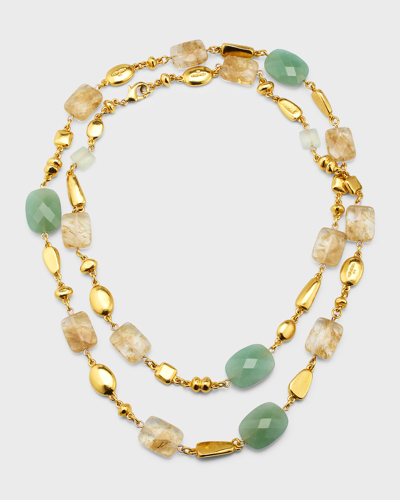 Shop Ben-amun Stones And Gold Nugget Necklace