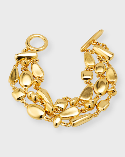 Shop Ben-amun 3-row Gold Nuggets Bracelet