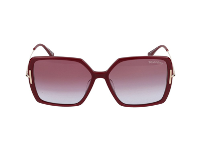 Shop Tom Ford Eyewear Square Frame Sunglasses In Red