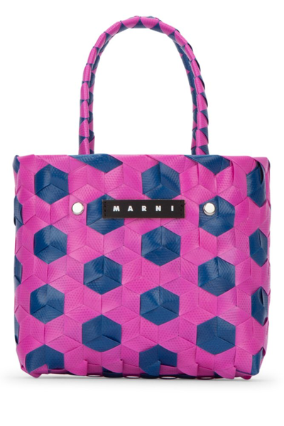 Shop Marni Kids Dot Logo Patch Top Handle Bag In Multi